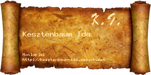 Kesztenbaum Ida névjegykártya